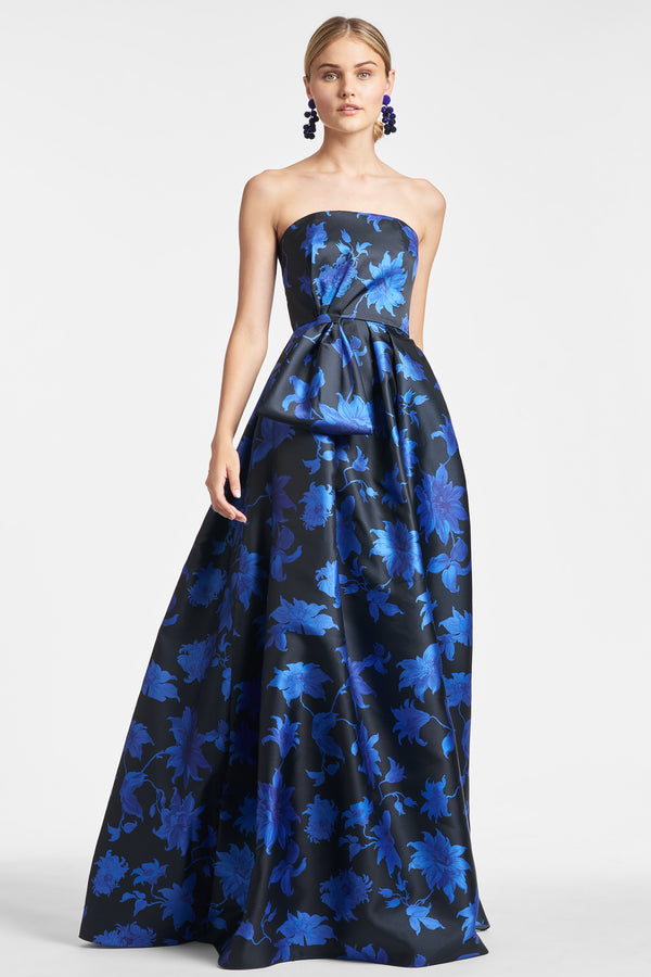 Ainsley Gown - Royal Blue Dalia Multi - Final Sale