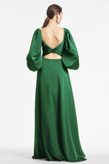 Angelina Charmeuse Gown - Emerald - Final Sale
