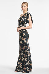 Aubrey Gown - Black Venetia Petal