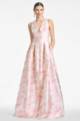 Brooke Gown - Blush Watercolor Floral - Final Sale