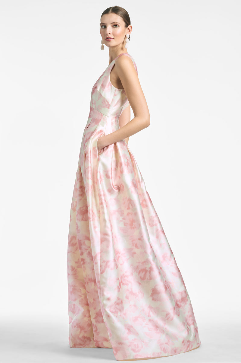 Brooke Gown - Blush Watercolor Floral - Final Sale