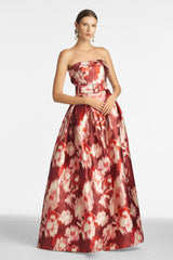 Brielle Gown - Red Ikat Floral - Final Sale