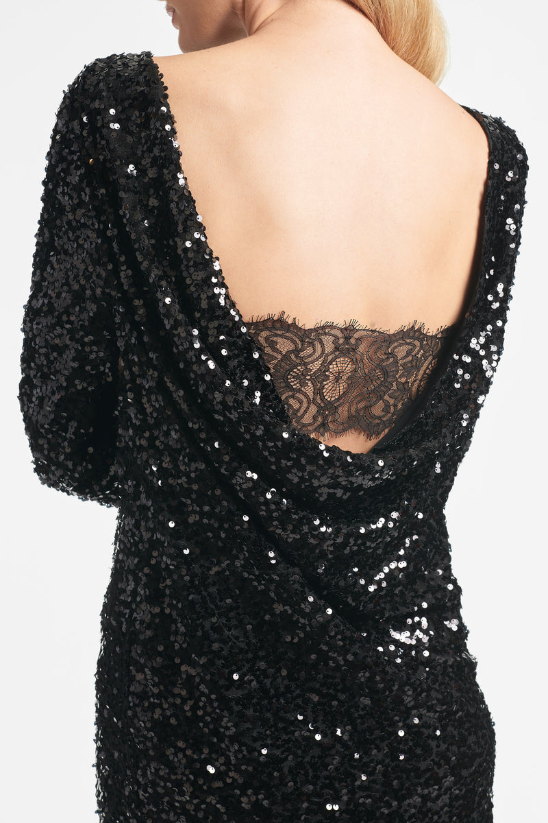 Cameron Sequin Dress - Black - Final Sale