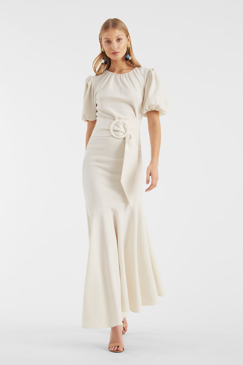 Feeling of Forever White Long Sleeve Mermaid Maxi Dress