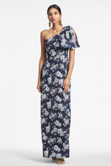 Chelsea Gown - Navy & Ivory Peony