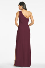 Cece 4-Way Stretch Crepe Gown  - Deep Wine