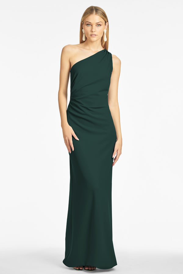 Cece 4-Way Stretch Crepe Gown - Emerald
