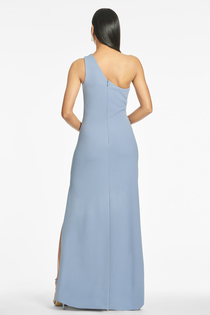 Cece 4-Way Stretch Crepe Gown - Slate Blue