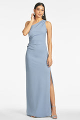 Cece 4-Way Stretch Crepe Gown - Slate Blue