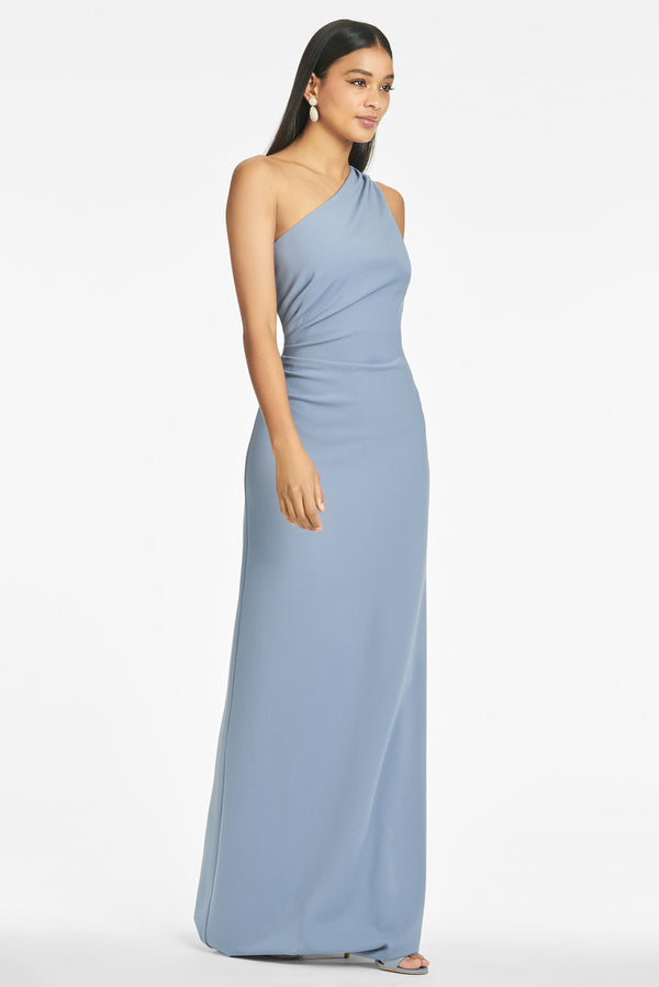 Cece 4-Way Stretch Crepe Gown - Slate Blue - Final Sale