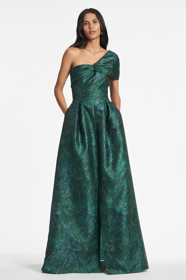 Deliah Gown - Malachite Bouquet Multi