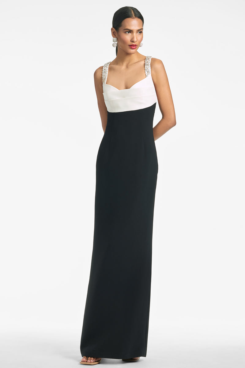 Domenica Gown - Ivory/Black - Final Sale