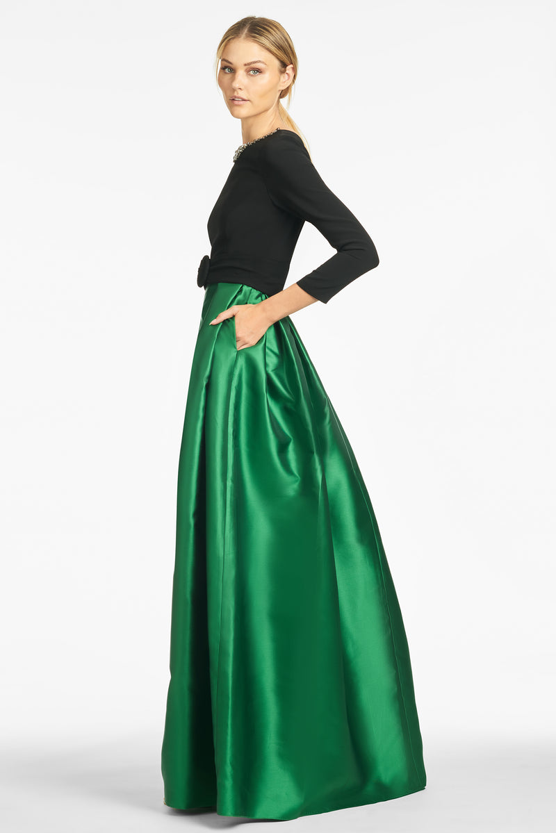 Desdemona Gown - Black/Emerald - Final Sale