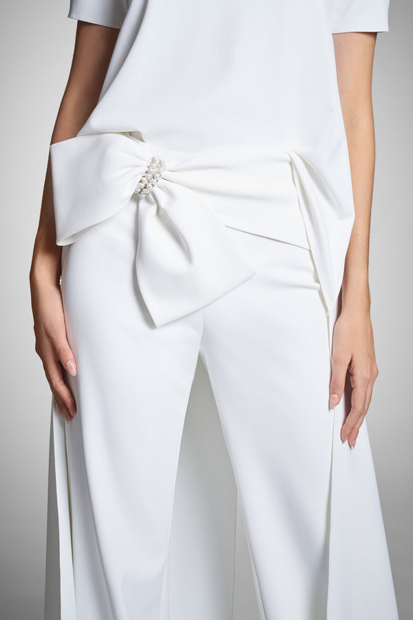 Embellished Whitley Pant - Ivory