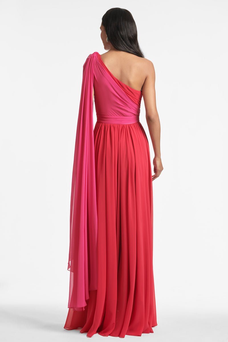 Grace Gown - Fuchsia/Poppy Red - Final Sale