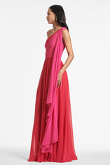 Grace Gown - Fuchsia/Poppy Red - Final Sale