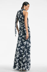 Kayla Gown - Navy Venetia Petal