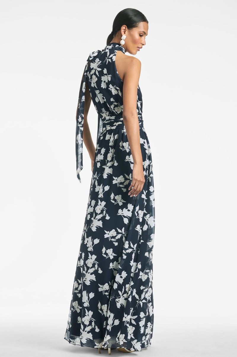 Kayla Gown - Navy Venetia Petal