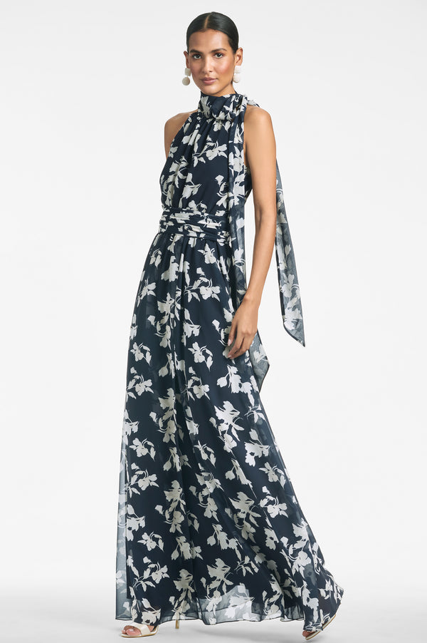 Kayla Gown - Navy Venetia Petal