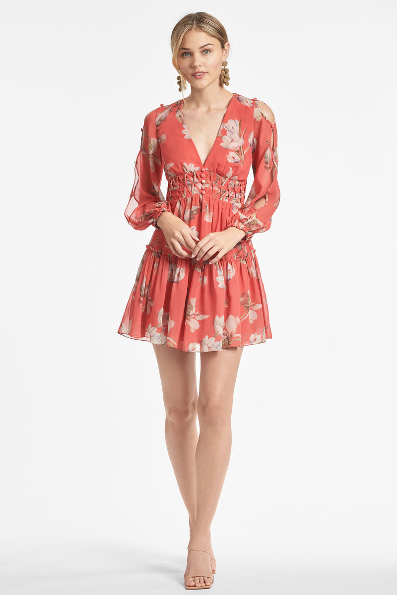 Keira Dress - Coral Venetia Petals - Final Sale