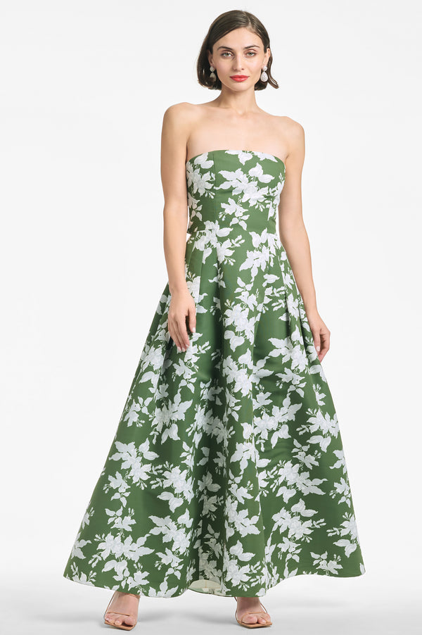 Margaux Gown - Green Narcissus - Final Sale