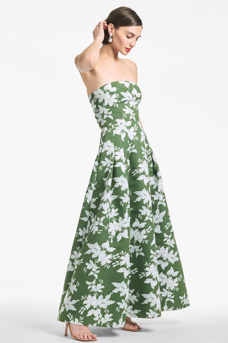 Margaux Gown - Green Narcissus - Final Sale