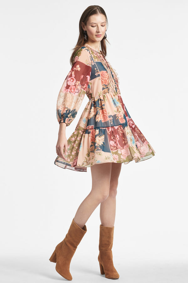 Moyer Dress - Floral Patchwork - Final Sale