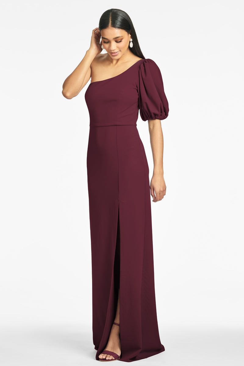 Full Sleeve With Potli Button Wine Color Gown - Shivam E-Commerce at Rs  1699.00, Surat | ID: 2850897774255