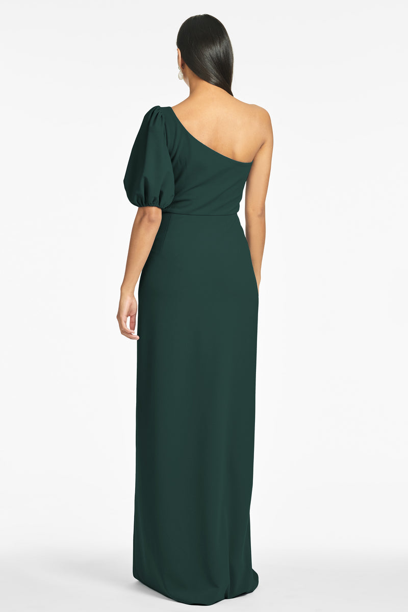 Nadia 4-Way Stretch Crepe Gown - Emerald
