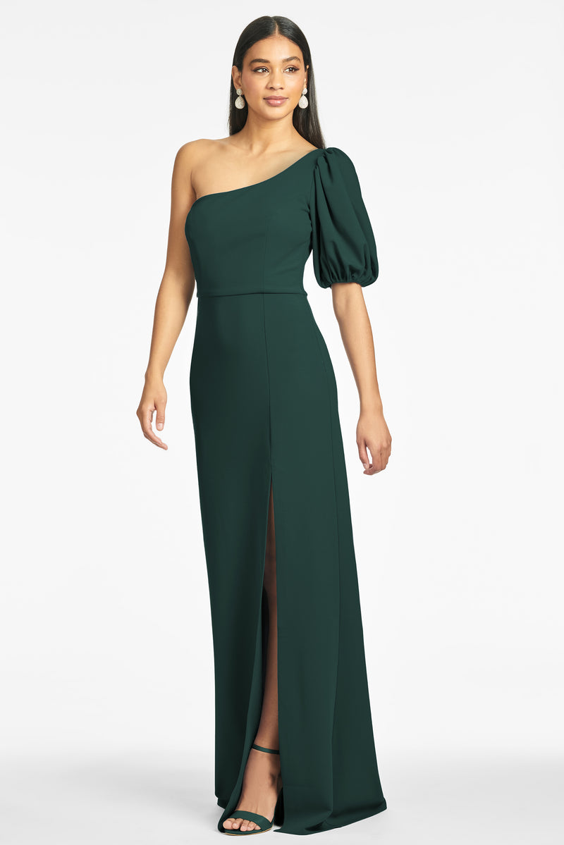 Nadia 4-Way Stretch Crepe Gown - Emerald - Final Sale