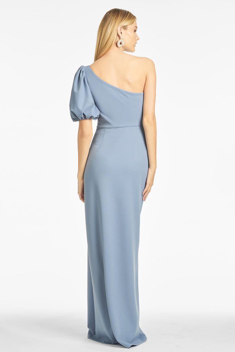 Nadia 4-Way Stretch Crepe Gown  - Slate Blue