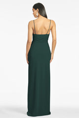 Paulina 4-Way Stretch Crepe Gown - Emerald