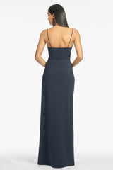 Paulina 4-Way Stretch Crepe Gown - Navy - Final Sale