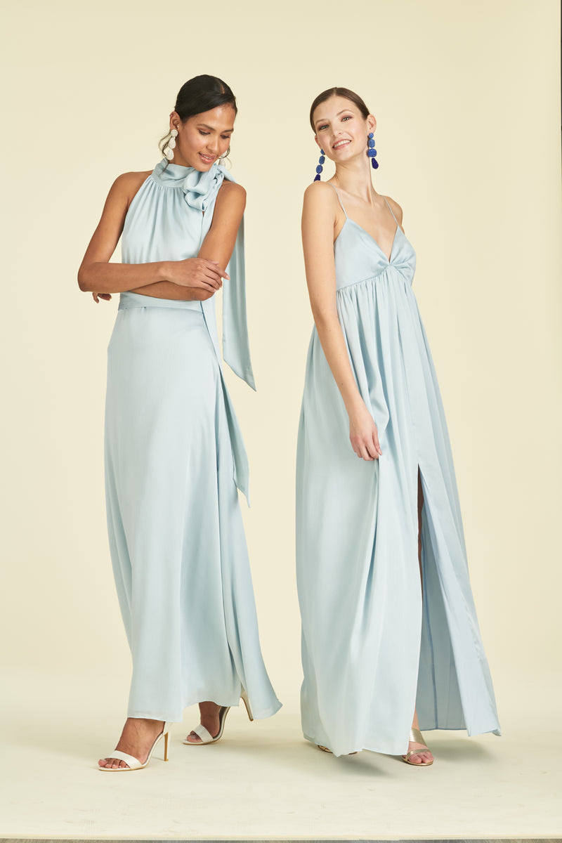 Frozen ice blue crystal gown | Tube gown, Crystal gown, Gowns