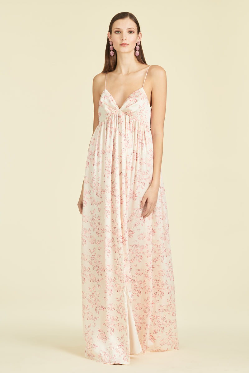 Jessica Gown - Rouge Rose Watercolor