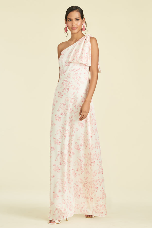 Chelsea Gown - Rouge Rose Watercolor