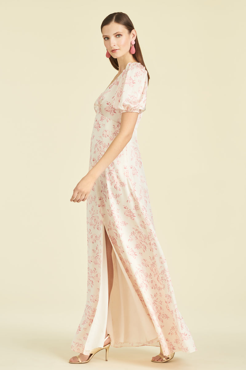 Alli Gown - Rouge Rose Watercolor - Final Sale