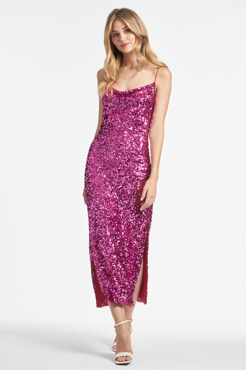 Sequin Sanza Dress - Hot Pink - Final Sale