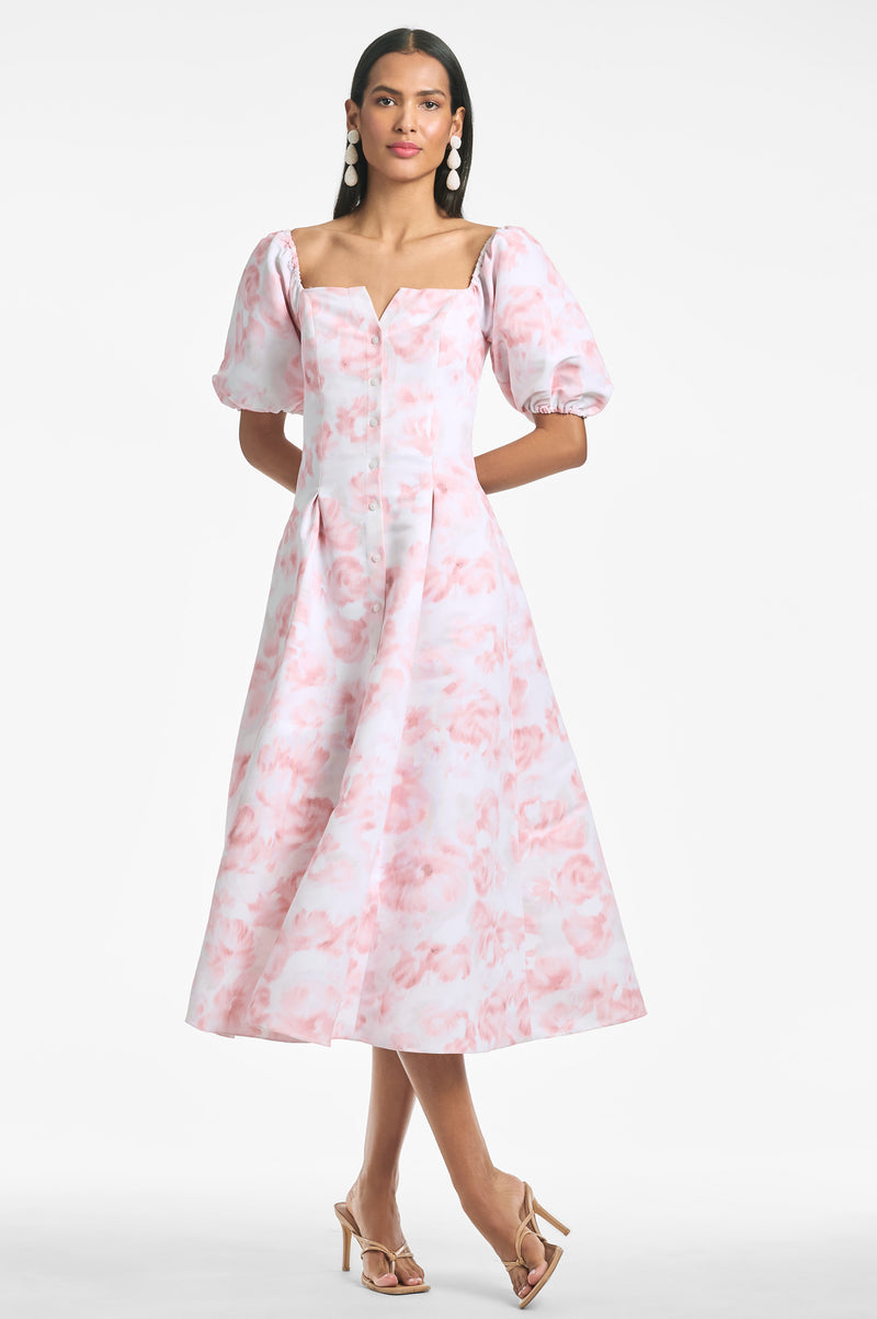 Shannon Dress - Blush Watercolor Floral