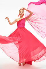 Grace Gown - Fuchsia/Poppy Red - Final Sale
