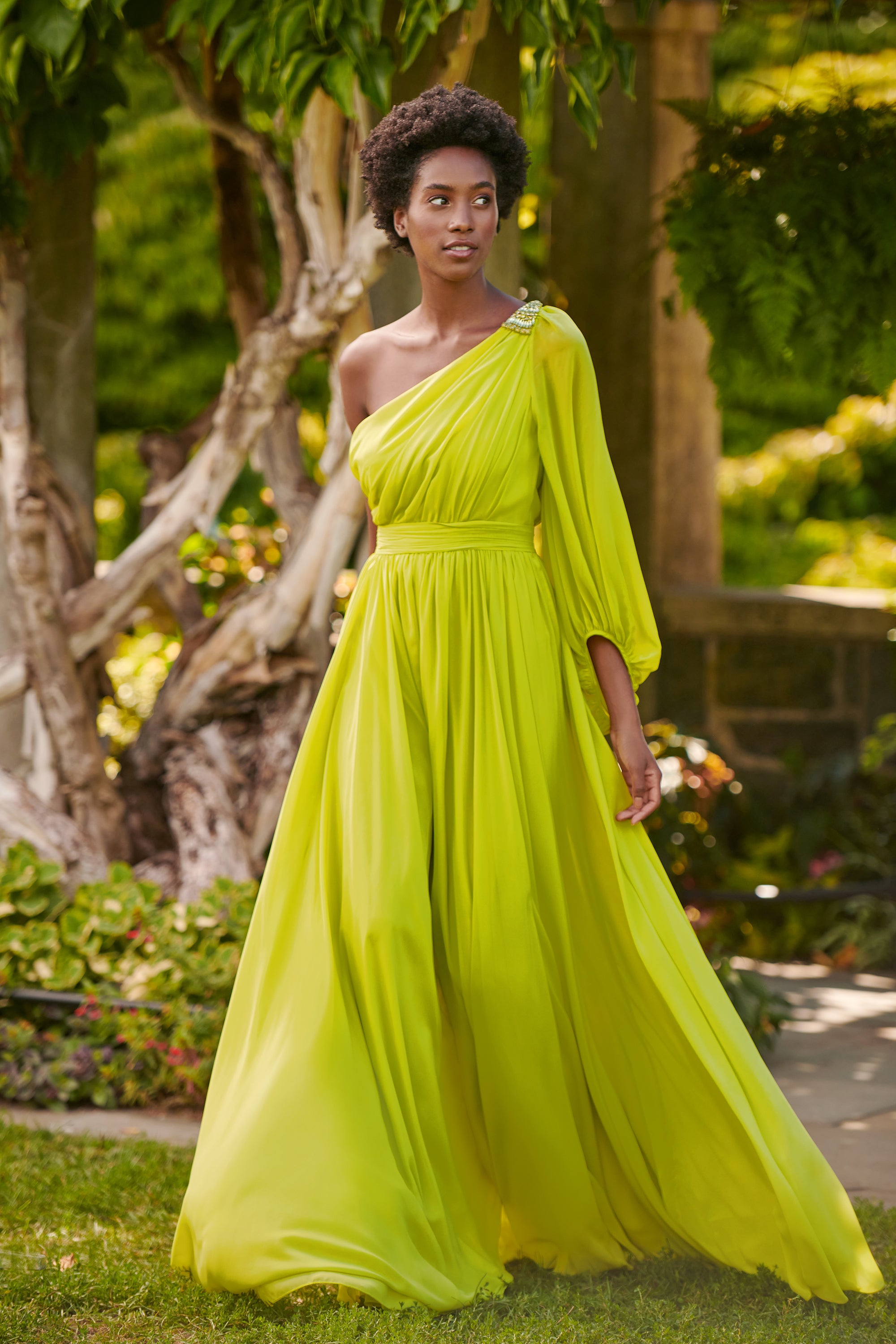 Makayla Gown in Chartreuse - Sachin & Babi