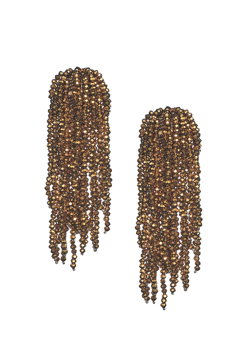 Fountain Earrings - Metallic Faceted Beads