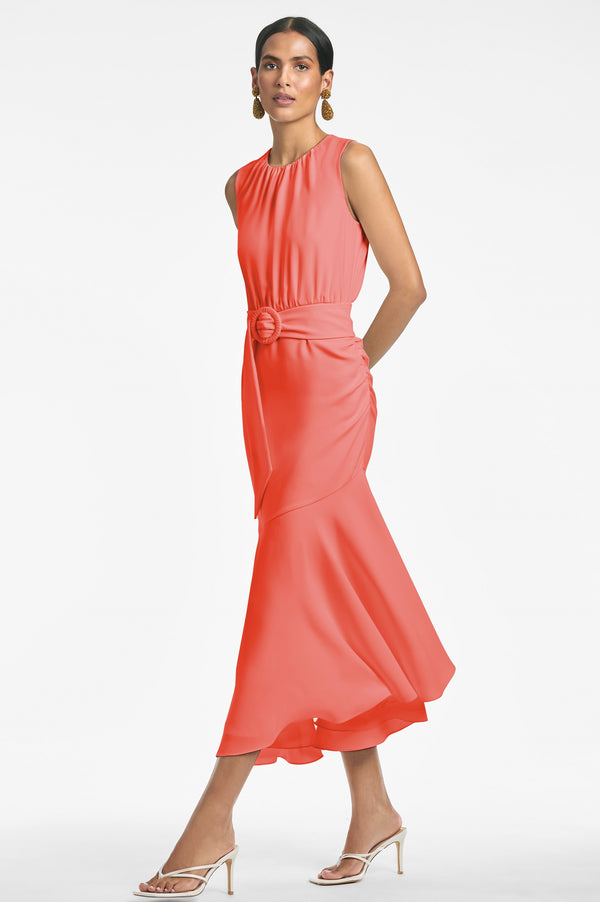 Sleeveless Camila Dress - Coral