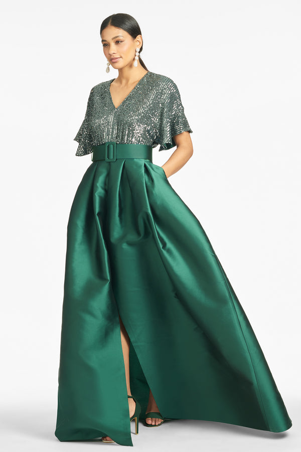 Simone Gown - Hunter Green - Final Sale