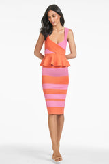 Carson Knit Skirt - Pink/Orange - Final Sale