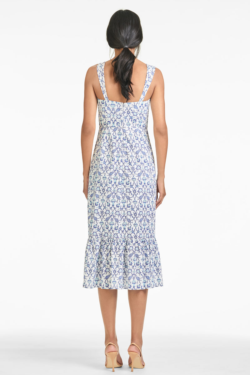 Laura Dress - Blue Vine Print - Final Sale