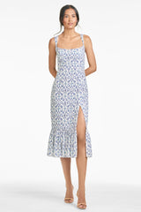 Laura Dress - Blue Vine Print - Final Sale