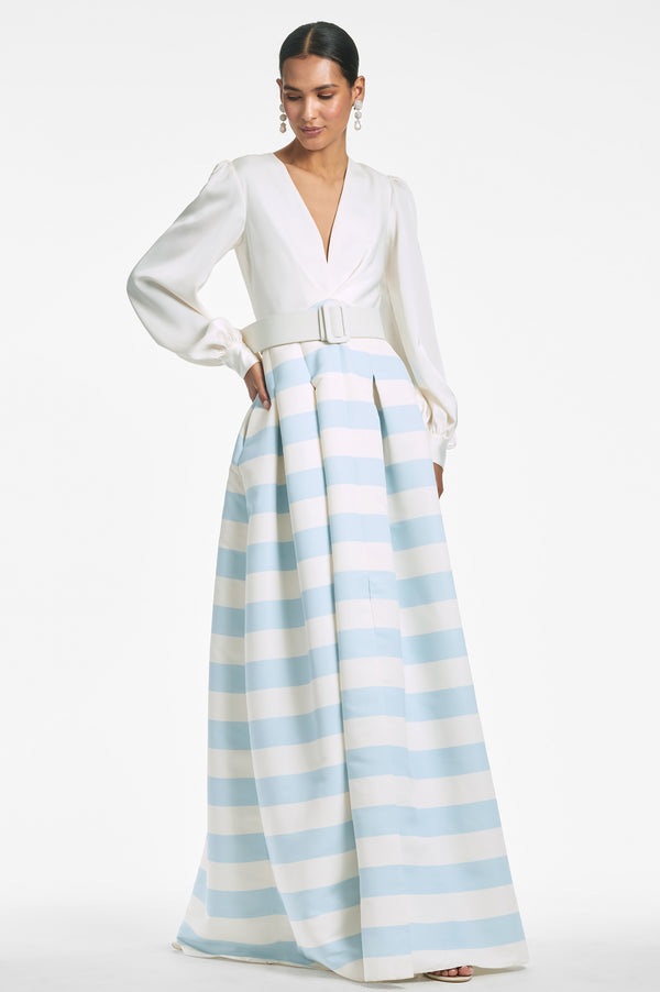 Zoe Gown - Ivory/Sailor Stripe