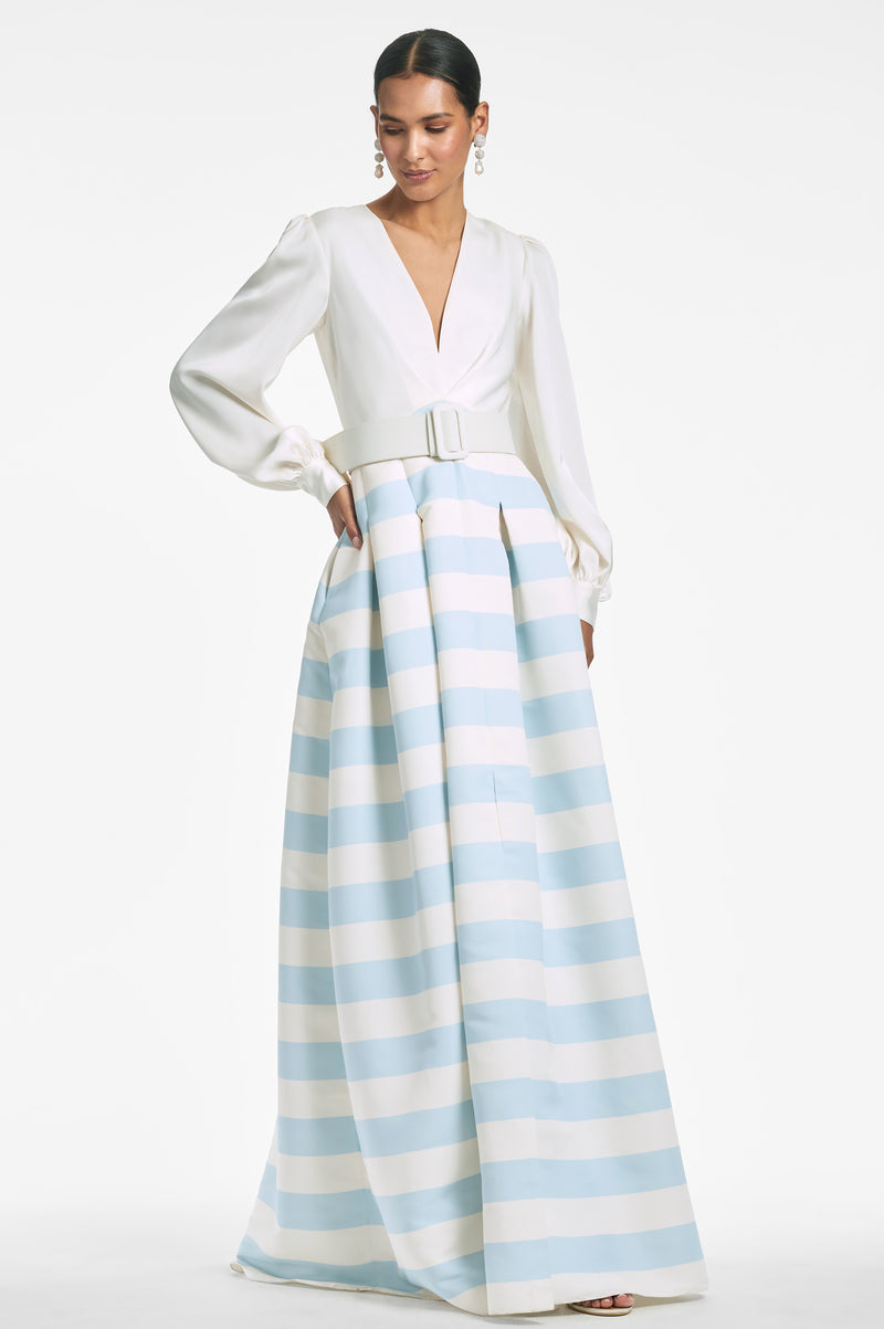 Zoe Gown - Ivory/Sailor Stripe - Final Sale