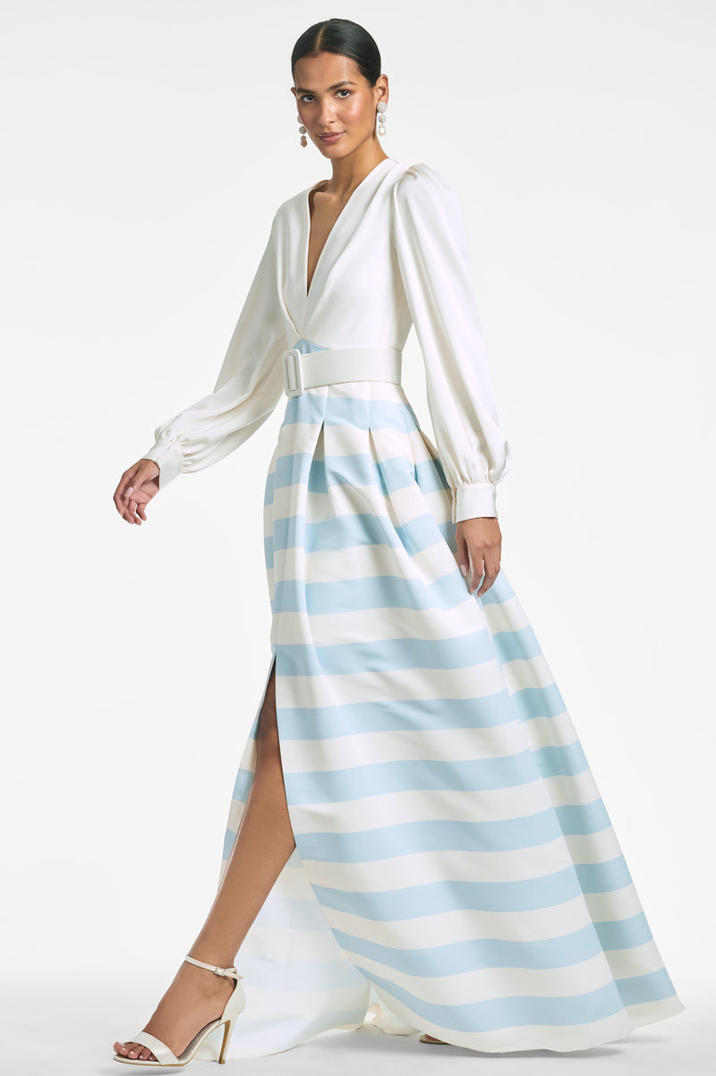 Zoe Gown - Ivory/Sailor Stripe - Final Sale